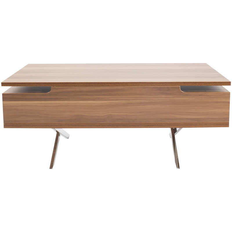 Denson Melamine Veneer Wood Hidden Storage Lift Top Coffee Table